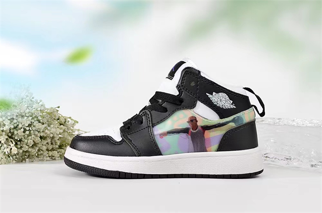 Youth Running Weapon Air Jordan 1 Black/White Shoes 0124